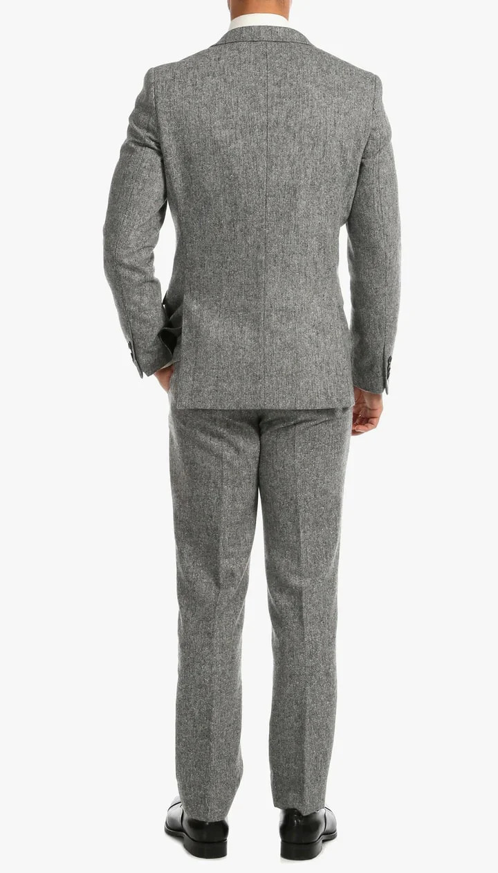 1920's Men's Clothing - Tweed Suit - Herringbone 1920s Mens Suit - Vintage Grey Tweed Suit - Image 4