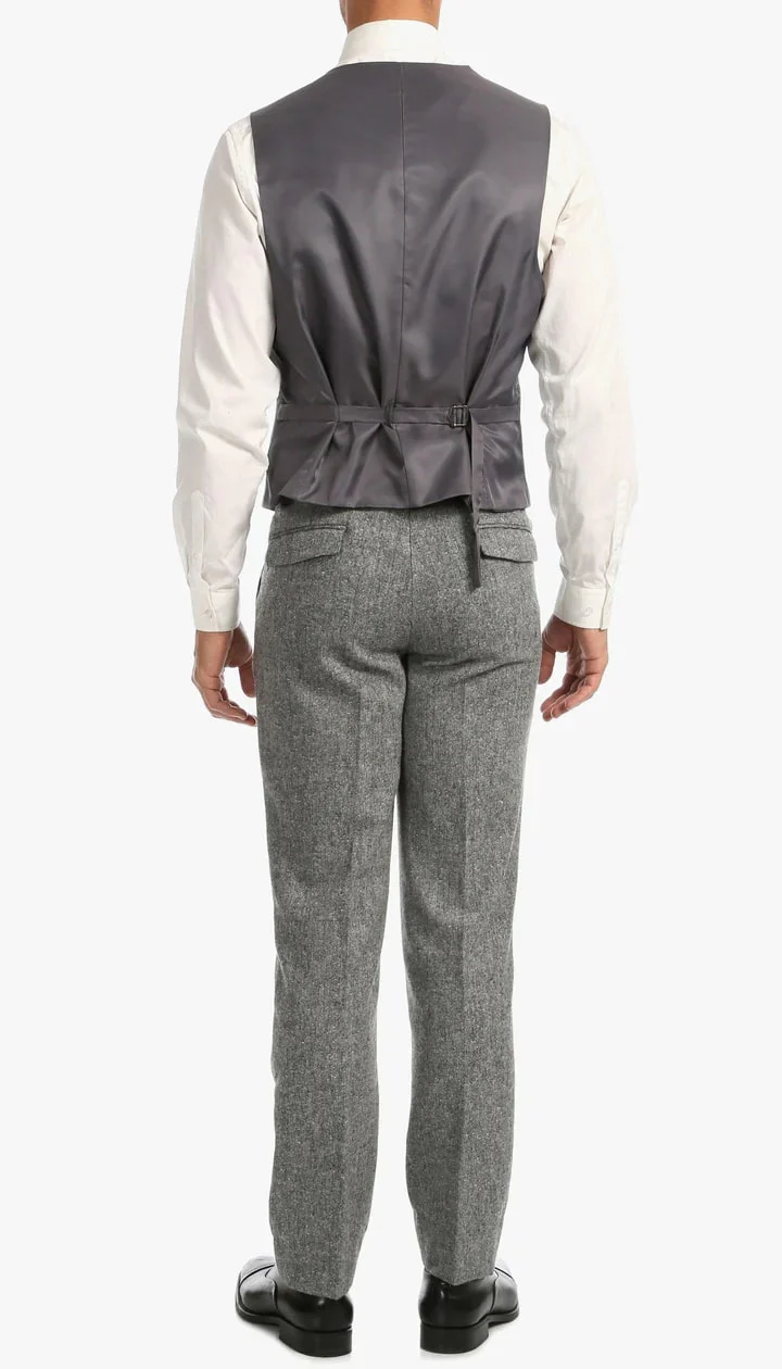 1920's Men's Clothing - Tweed Suit - Herringbone 1920s Mens Suit - Vintage Grey Tweed Suit - Image 7