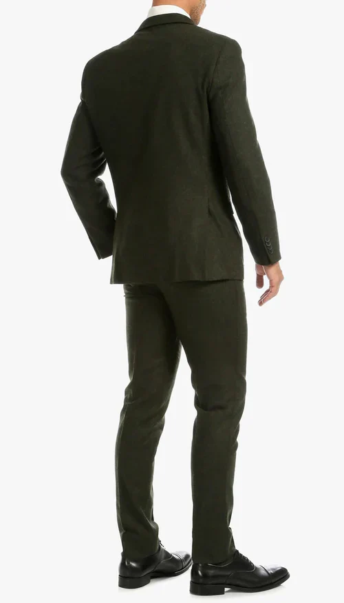 1920's Men's Clothing - Tweed Suit - Herringbone 1920s Mens Suit - Vintage Hunter Green Tweed Suit - Image 3
