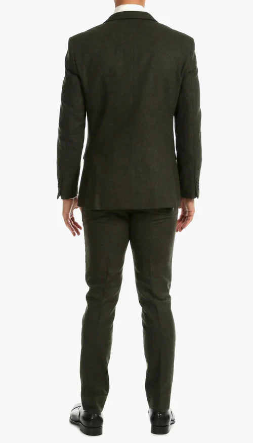 1920's Men's Clothing - Tweed Suit - Herringbone 1920s Mens Suit - Vintage Hunter Green Tweed Suit - Image 5