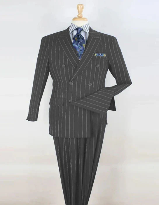 1920s Mens Suit - 1920s Mens Outfit - 1920s costume Bold Pinstripe Suit in Navy - Image 13