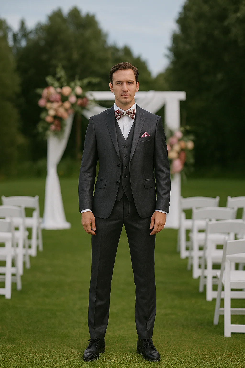 Vitali Brand Suits - 2 Button Sharkskin Textured Pattern Tapered Fit Suit With Vent Slim Fit Charcoal Online Discount Fashion Sale - Image 5