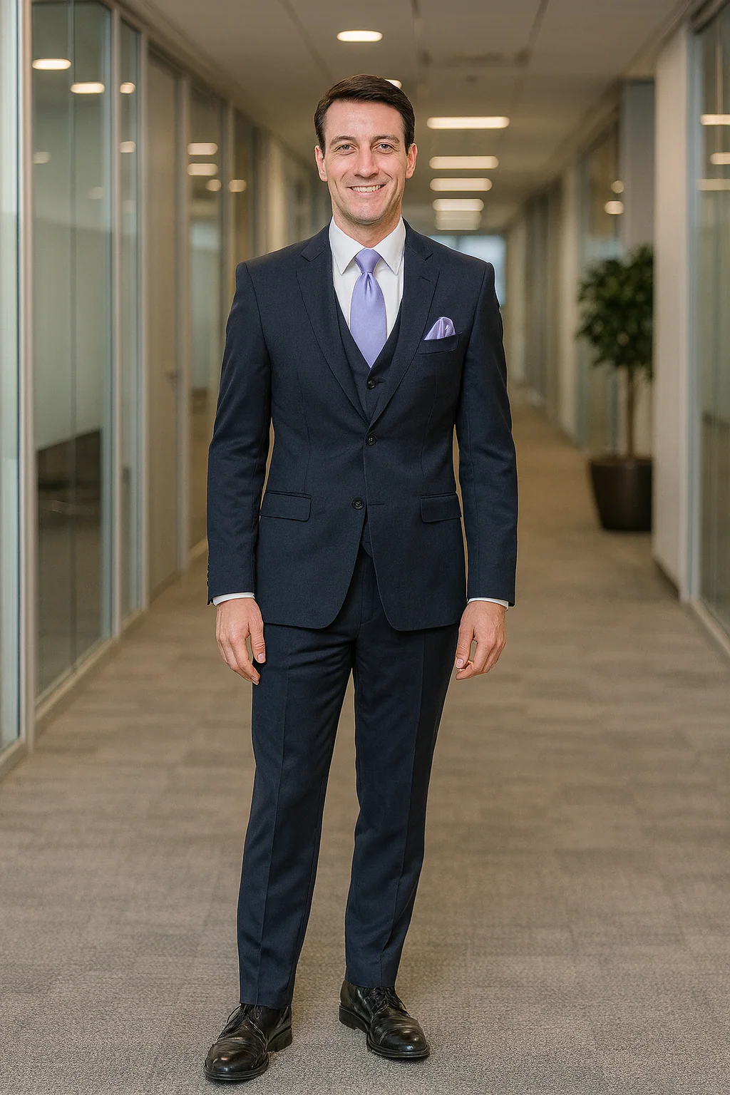 Vitali Brand Suits - 2 Button Suit Slim Fit Sharkskin Textured Pattern Tapered Fit With Vent Dark Navy Online Discount Fashion Sale - Image 5