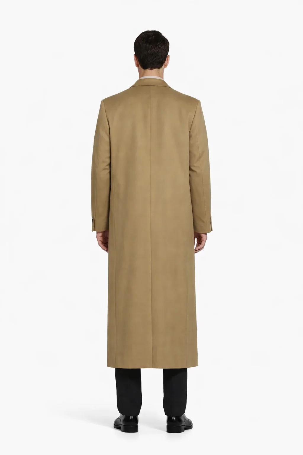 3 Button Camel Full Length Wool Dress Ankle length Top Coat/Overcoat - Mens Overcoat - Image 3