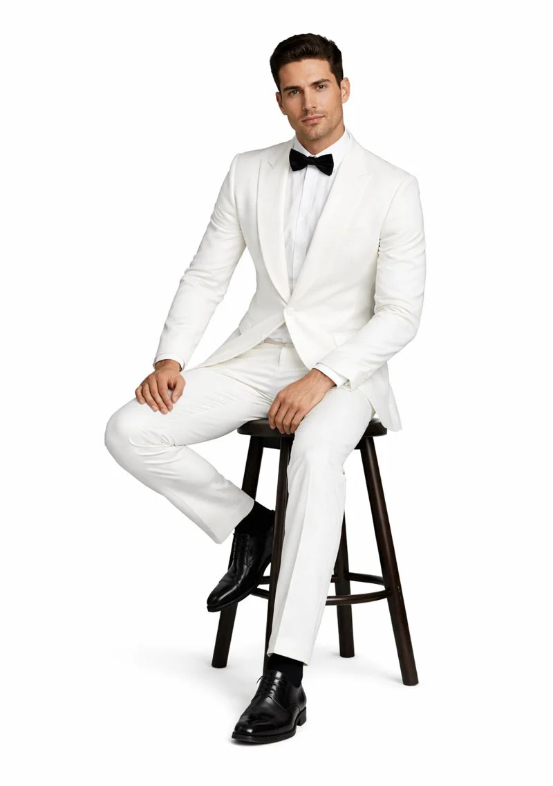 $500 Reg price Gorgio White or Ivory Jacket with Shawl Lapel 1 button on sale online deal Fashion Tuxedo For Men - Image 4