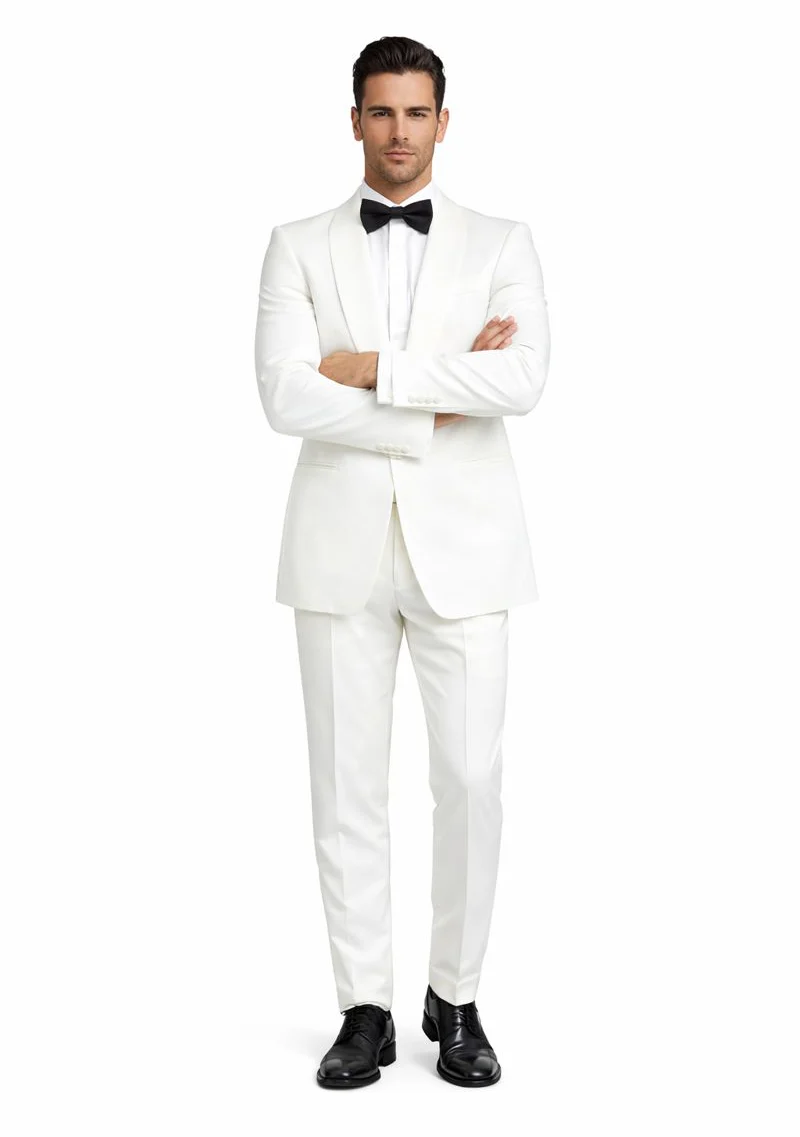 $500 Reg price Gorgio White or Ivory Jacket with Shawl Lapel 1 button on sale online deal Fashion Tuxedo For Men - Image 5