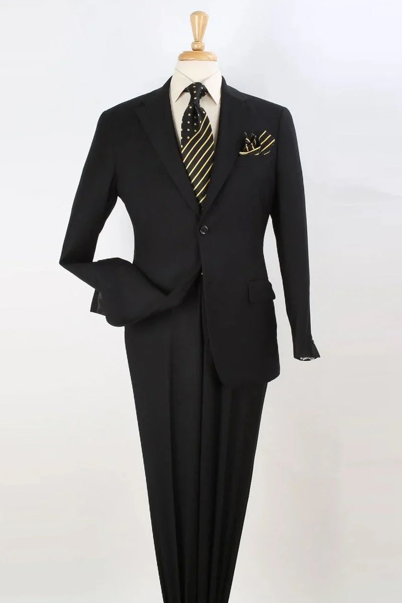 Apollo King "Black Modern Fit Two-Button Men's Suit - Two Piece Set"