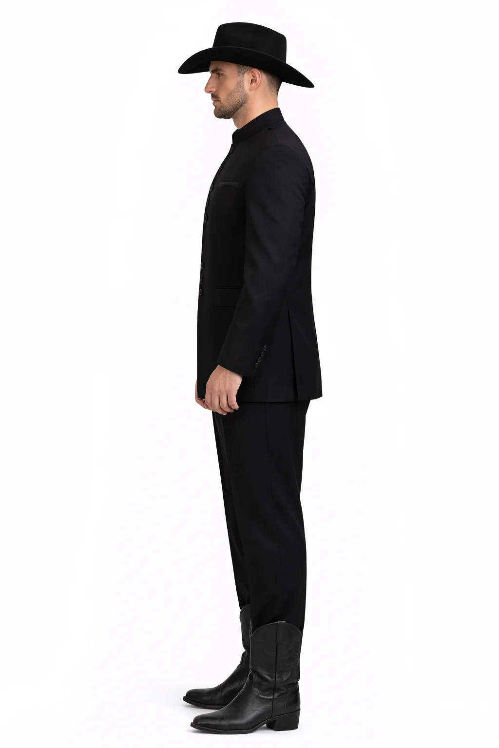 Apollo King Men's 2 Piece Nehru Style Suit - Mandarin Collars - Image 3