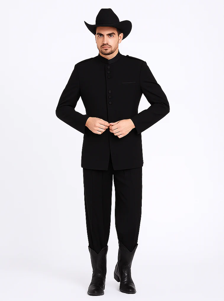 Apollo King Men's 2 Piece Nehru Style Suit - Mandarin Collars - Image 9