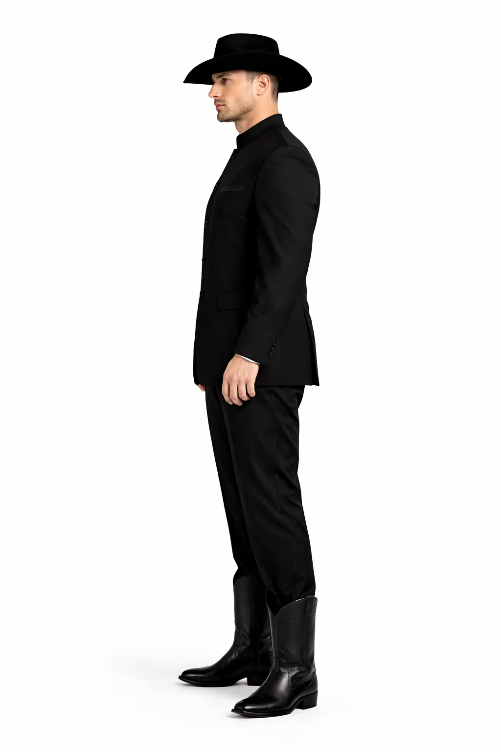 Apollo King Men's 2 Piece Nehru Styles Suit - Mandarin Collars - Image 3