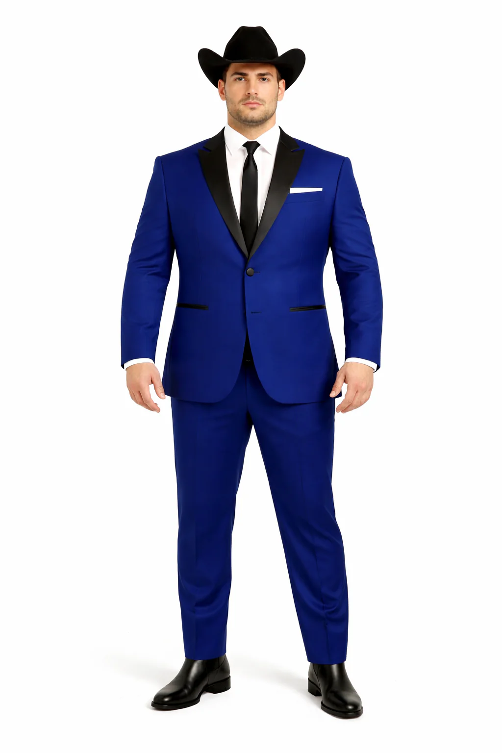Authentic Braveman Men's Two Button Solid Blue Suit Regular Fit - Image 7