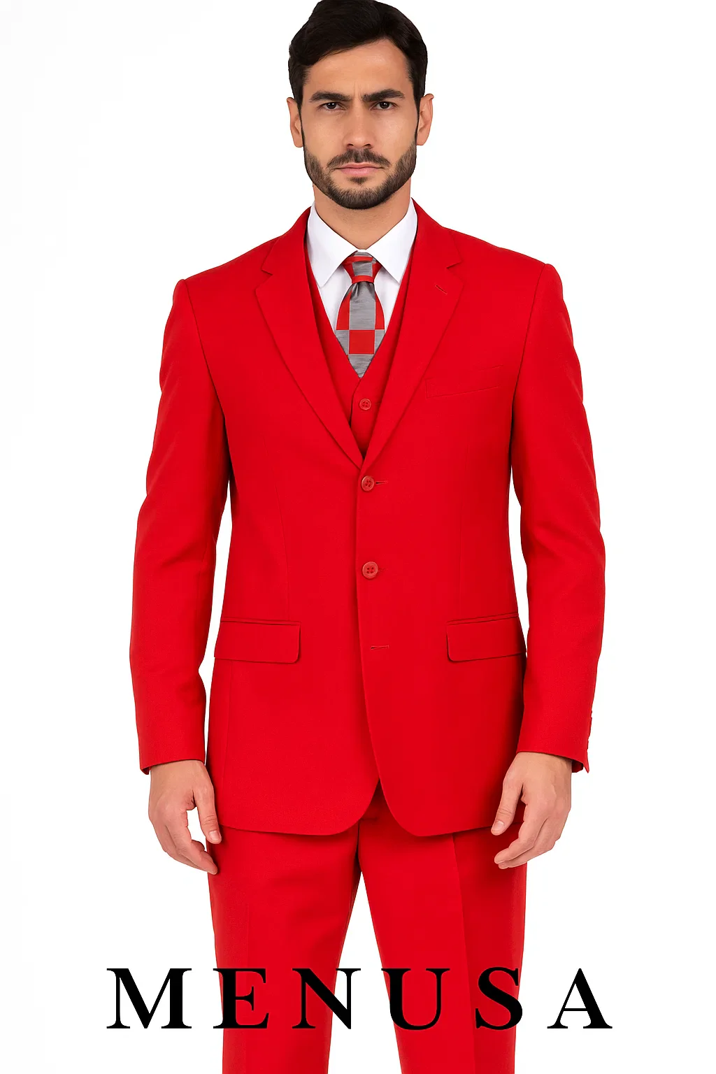 Beautiful  Men's Red Fashion Dress With Nice Cut Smooth Soft Fabric Available in 2 or 3 Buttons Style Regular Classic Cut