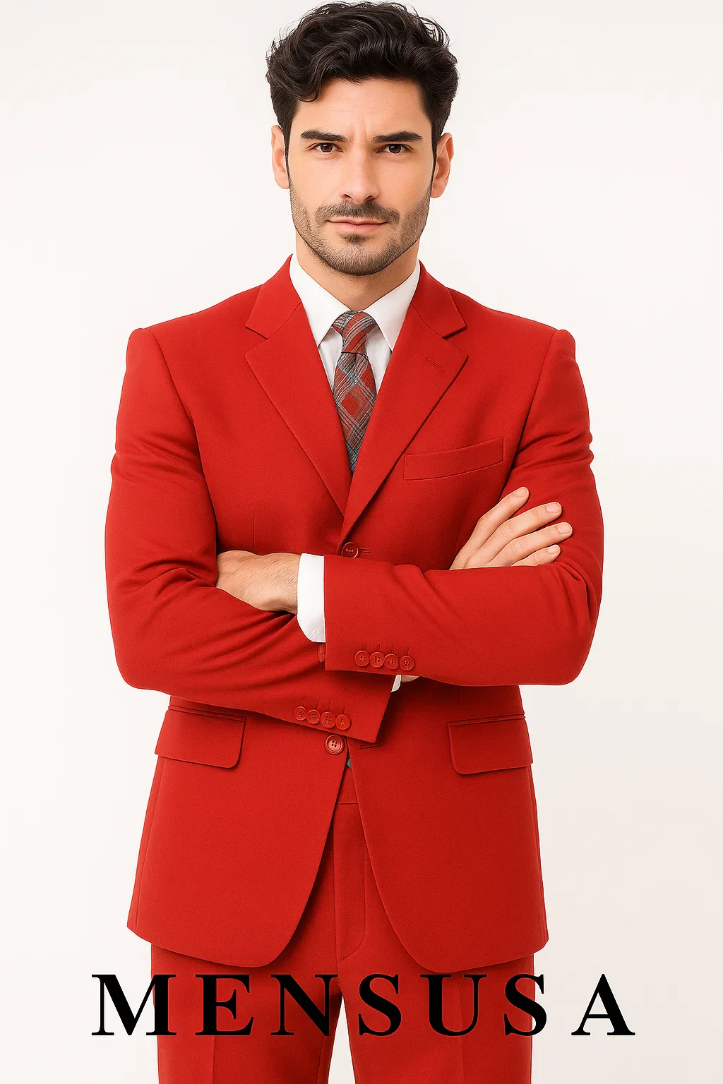 Beautiful  Men's Red Fashion Dress With Nice Cut Smooth Soft Fabric Available in 2 or 3 Buttons Style Regular Classic Cut - Image 3