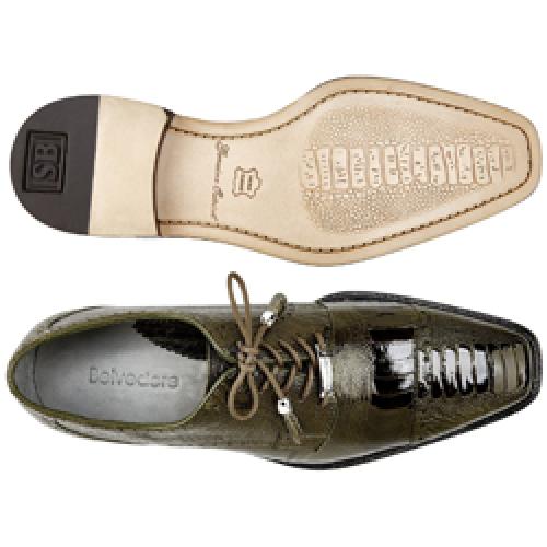 Belvedere Batta Olive Genuine Ostrich Lace-Up Shoes - Image 2
