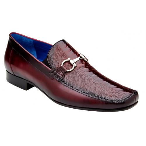 Belvedere Bruno Burgundy Ostrich Leg & Italian Calf Loafers