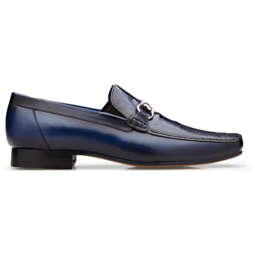 Belvedere Bruno Navy Ostrich Leg & Italian Calf Loafers - Image 2