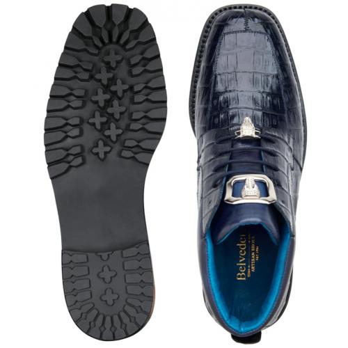 Belvedere Gallardo Men's Antique Navy Caiman Crocodile Boots - Image 3