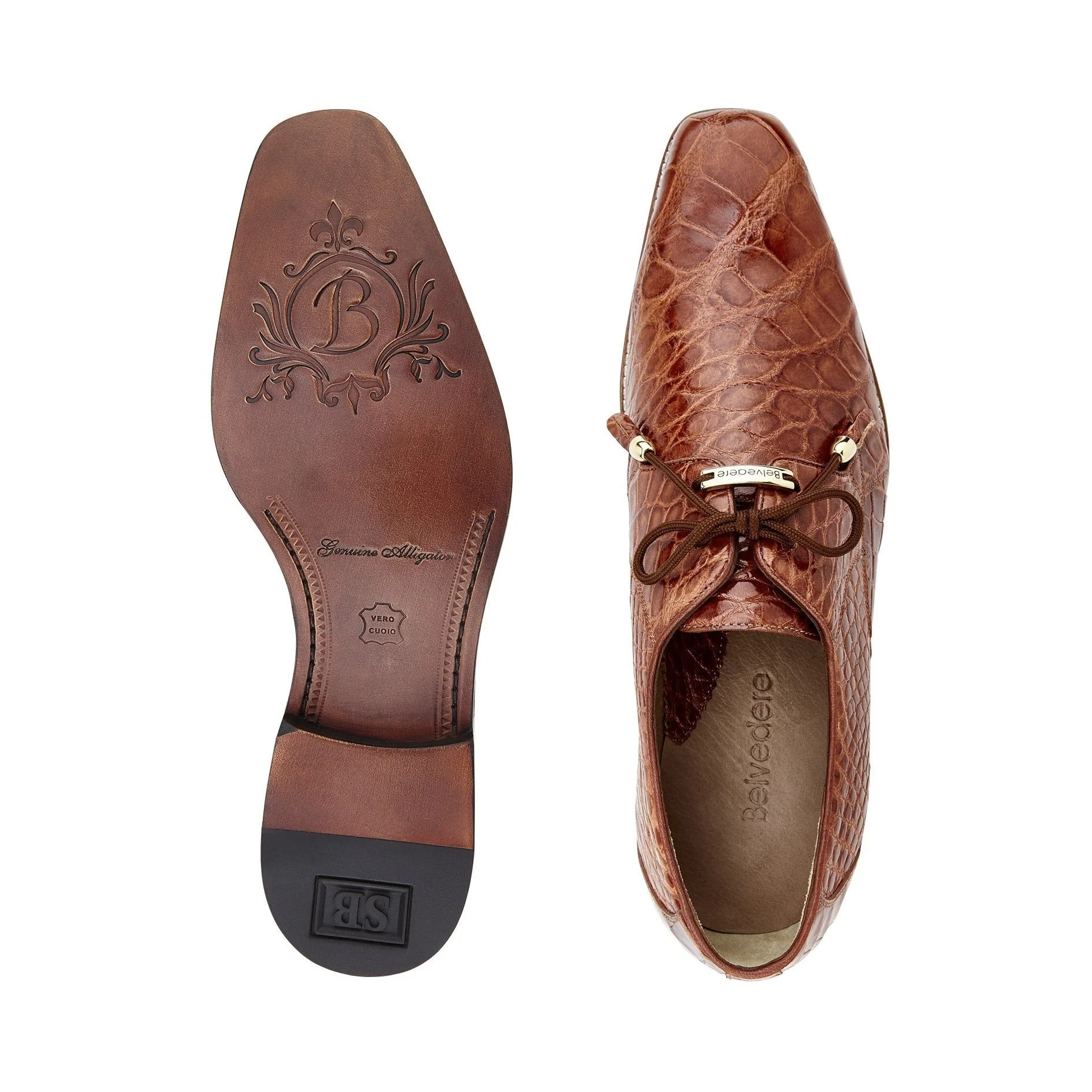 Belvedere Alligator Belt- Cognac - Image 2