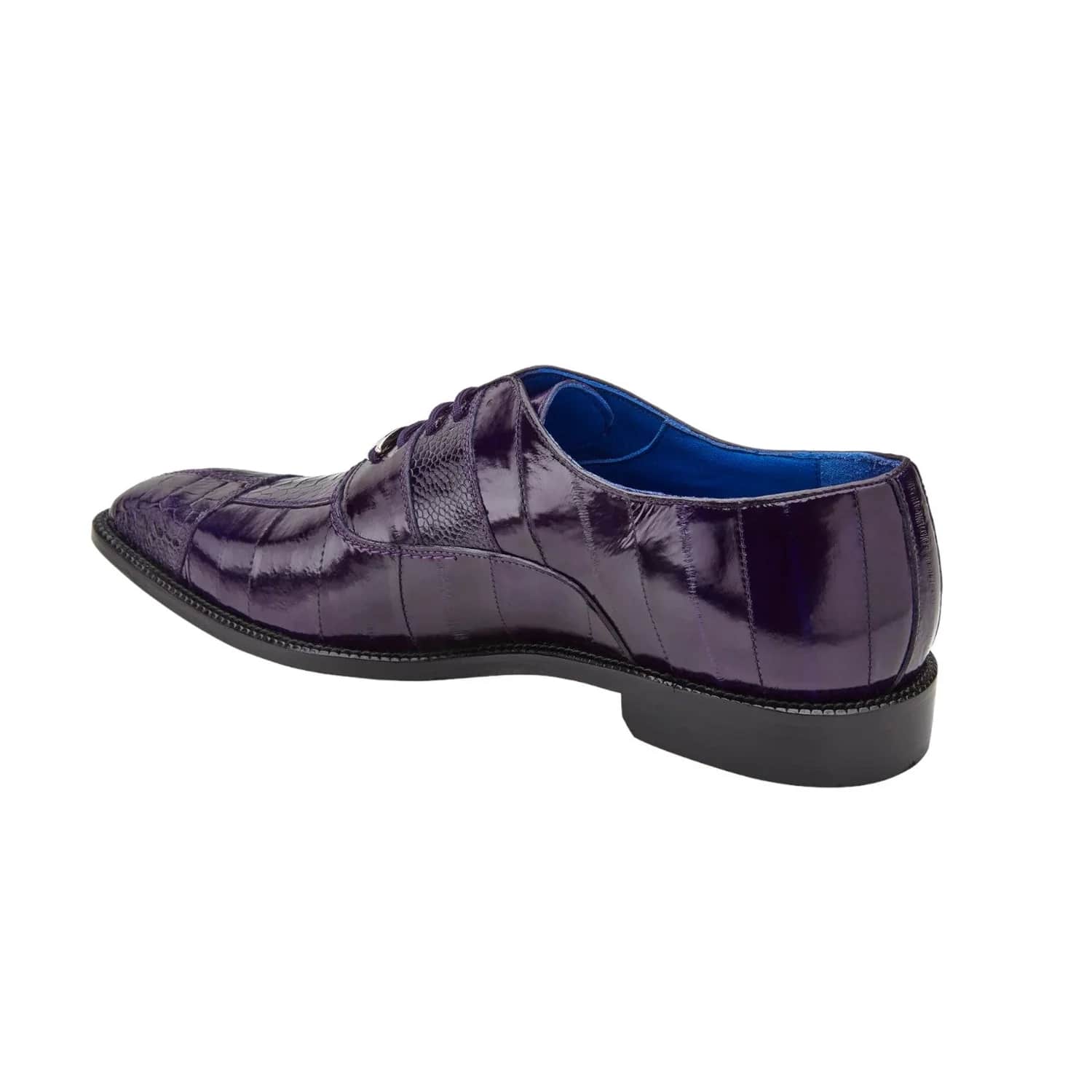 Belvedere Mare Men's Purple Ostrich & Eel Split-Toe Oxfords - Image 2