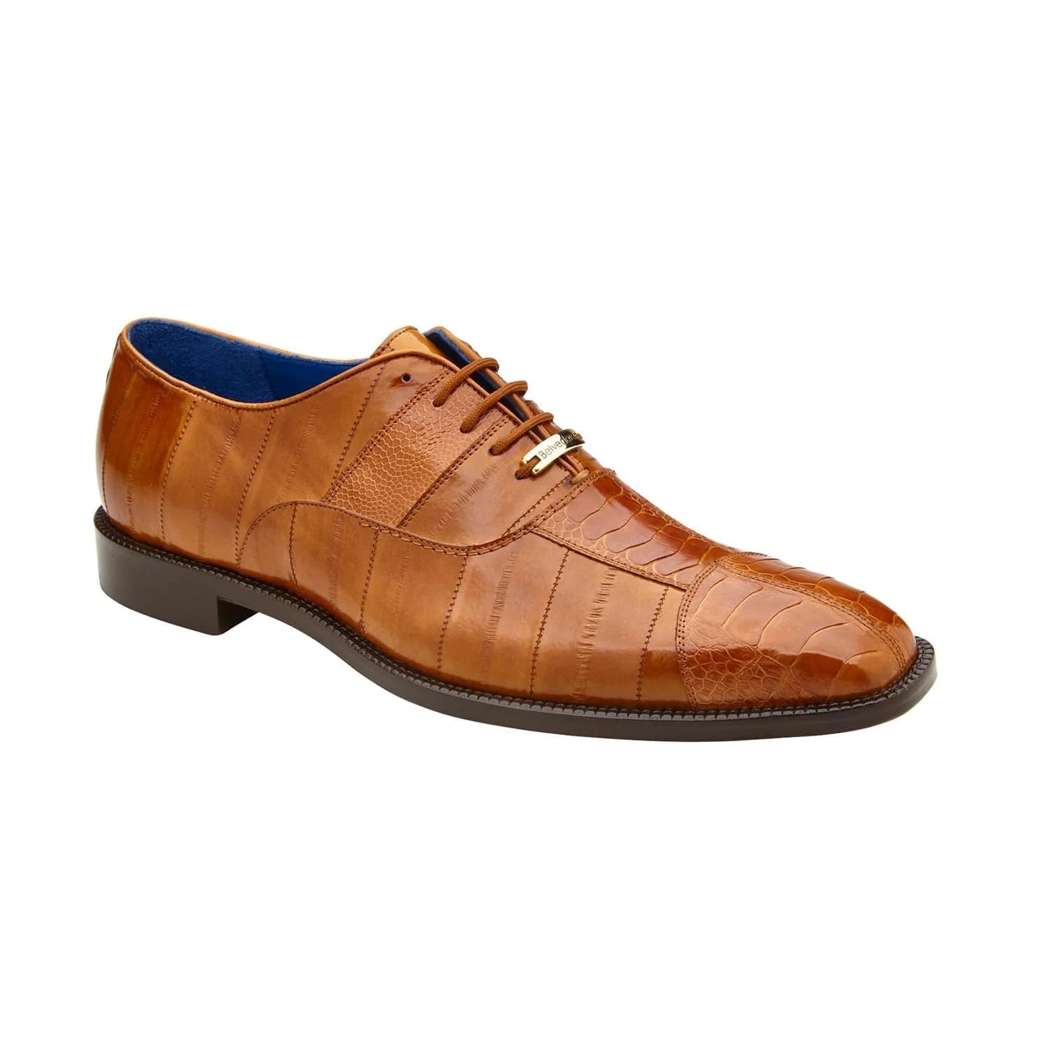 Belvedere Mare Camel Ostrich & Eel Split-toe Oxfords for Men