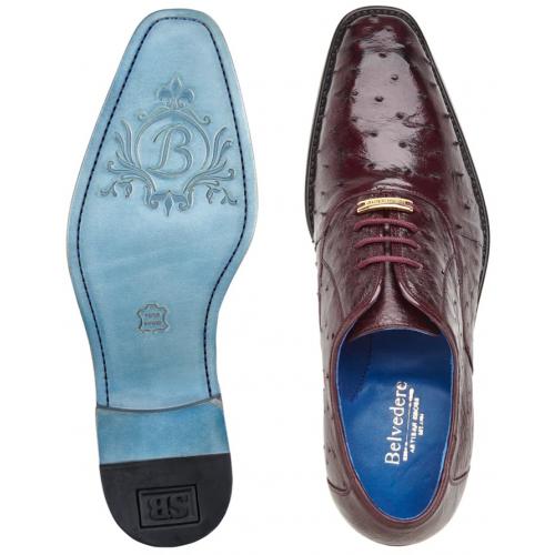 Belvedere Orlando Antique Dark Burgundy Ostrich Quill Shoes - Image 3