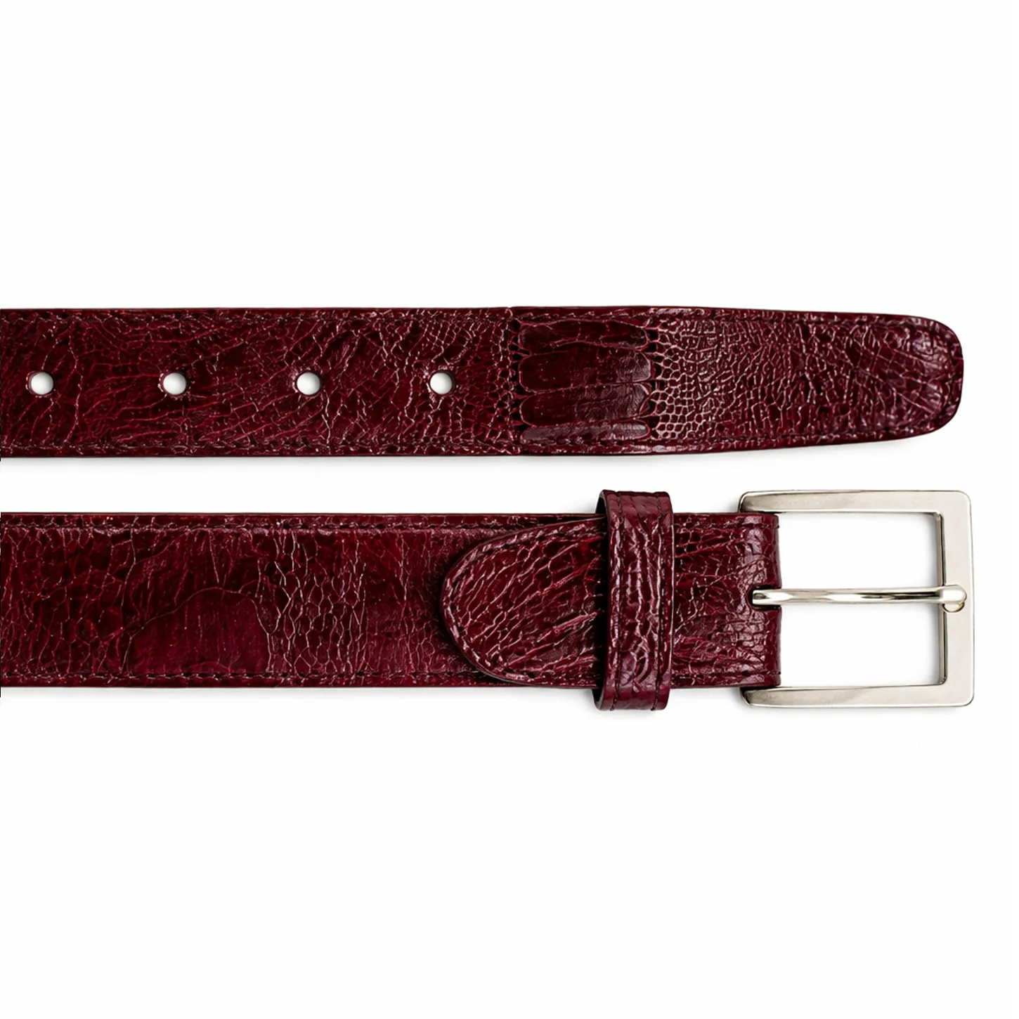 Belvedere Ostrich Leg Belt- Black