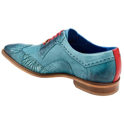 Belvedere Roberto Antique Aqua Alligator Calf Wingtip Oxfords - Image 3