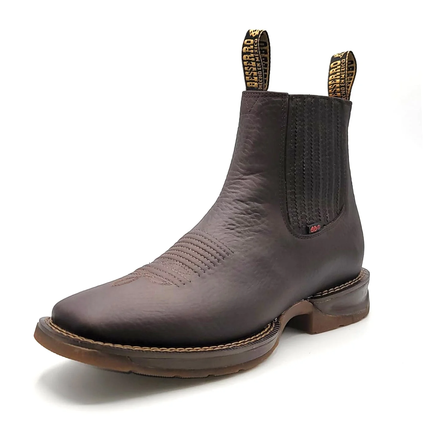 Square Toe Brown Short Cowboy Boots by Besserro