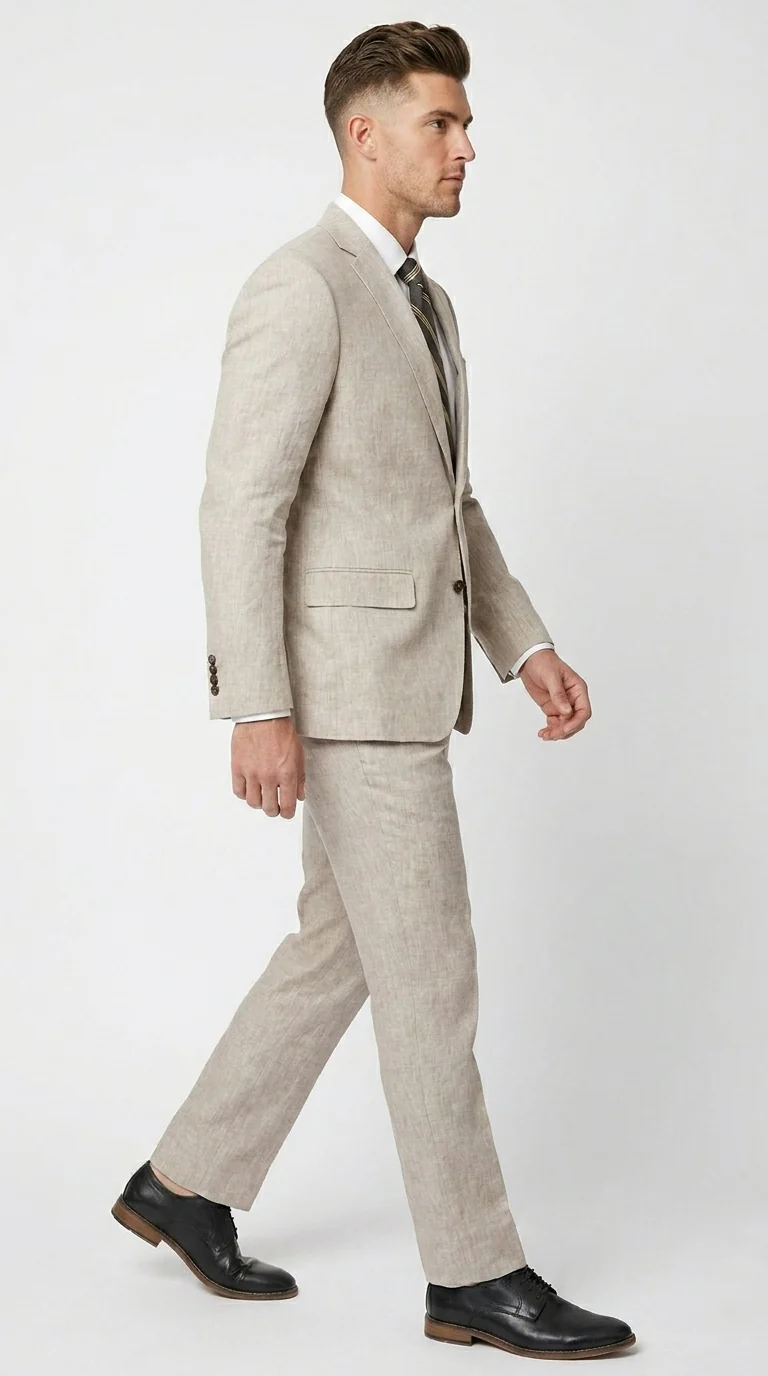 Big and Tall Men’s Gray Suit Separates with 2 Button Jacket and Matching Pants, Formal Dress Suit - Image 2