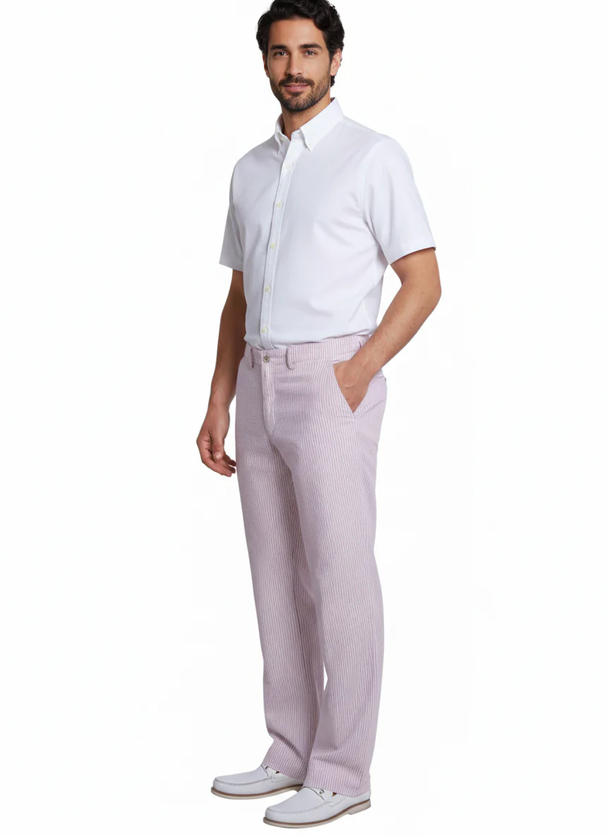 Big And Tall Seersucker Pants For Men - Lavender - Image 7