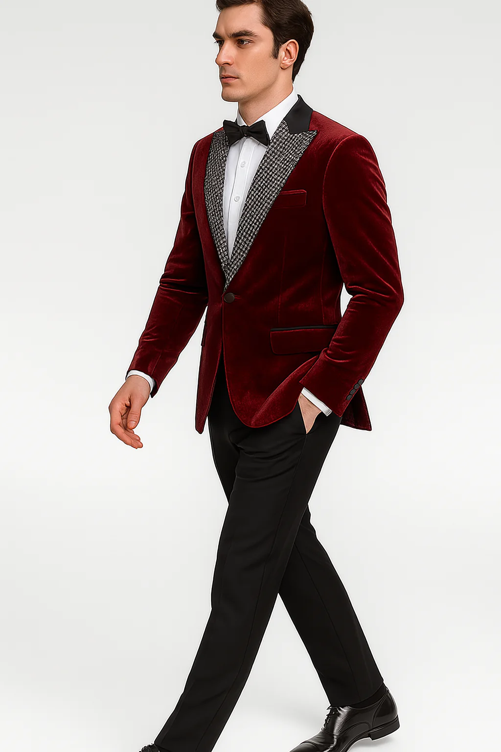 Big and Tall Velvet Blazer in Color Red  - Sportcoat  Rhinestone sequin -Embedded  Stacy Adams - Image 6