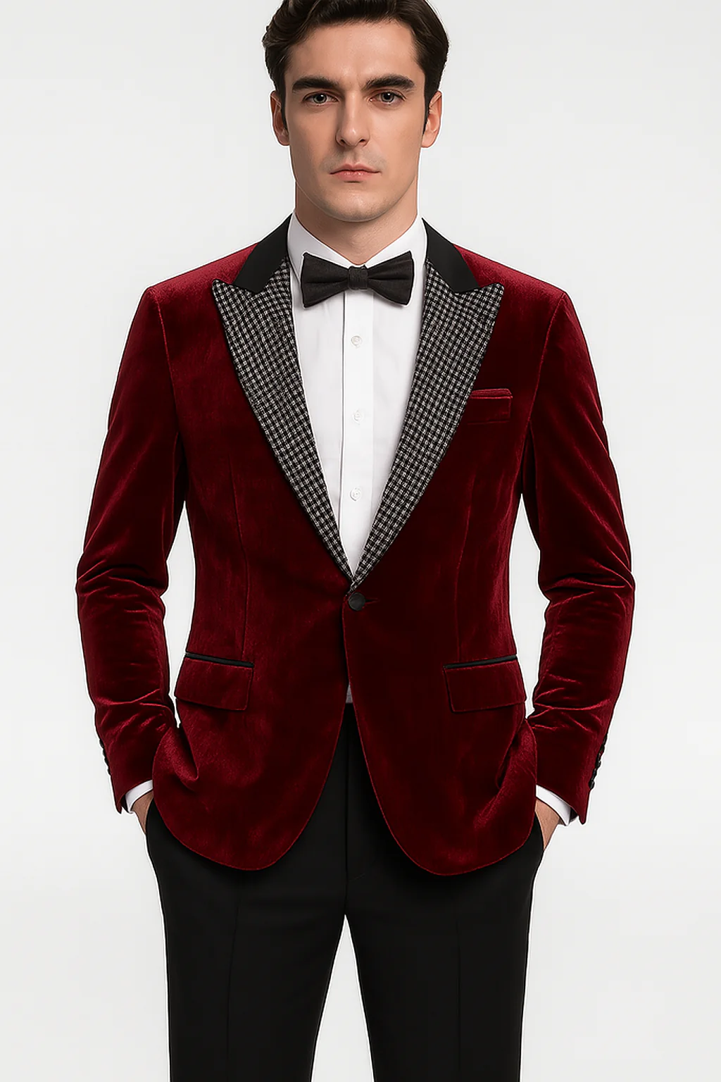 Big and Tall Velvet Blazer in Color Red  - Sportcoat  Rhinestone sequin -Embedded  Stacy Adams - Image 8