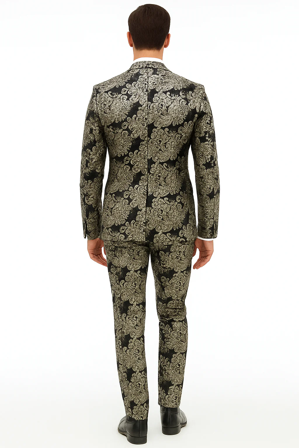 Black and Gold and Silver Sequin Suit - Shiny Prom Tuxedo Slim Fit Suit - Image 3