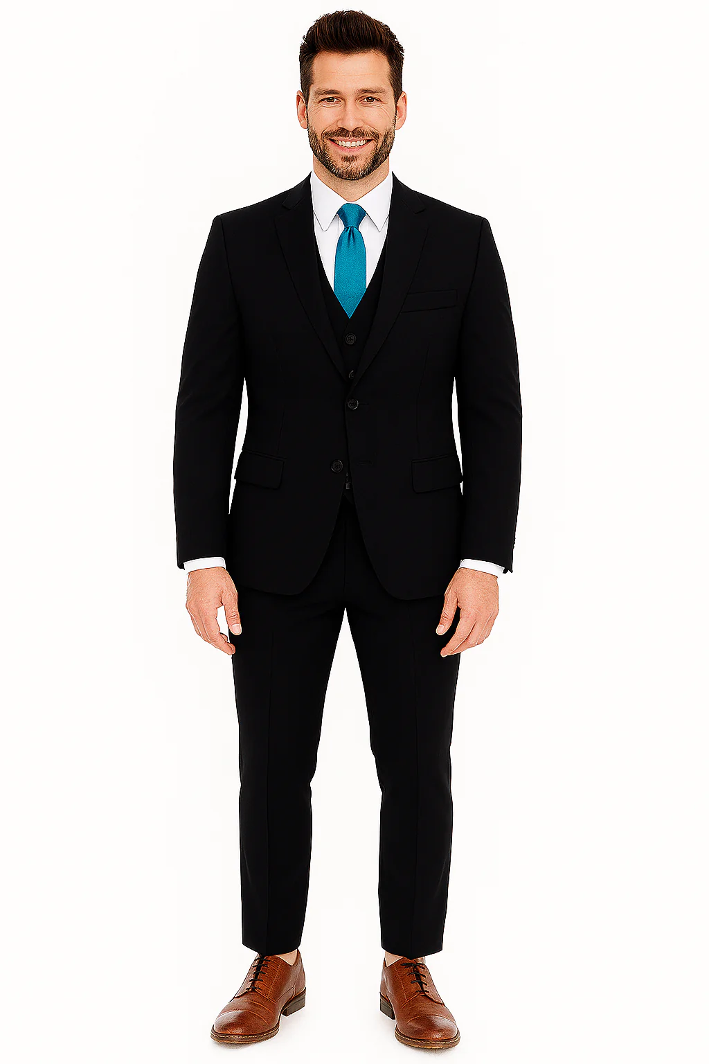 Black and Navy Glen Plaid Pattern ~ Dad And Son Matching Suit - Image 3
