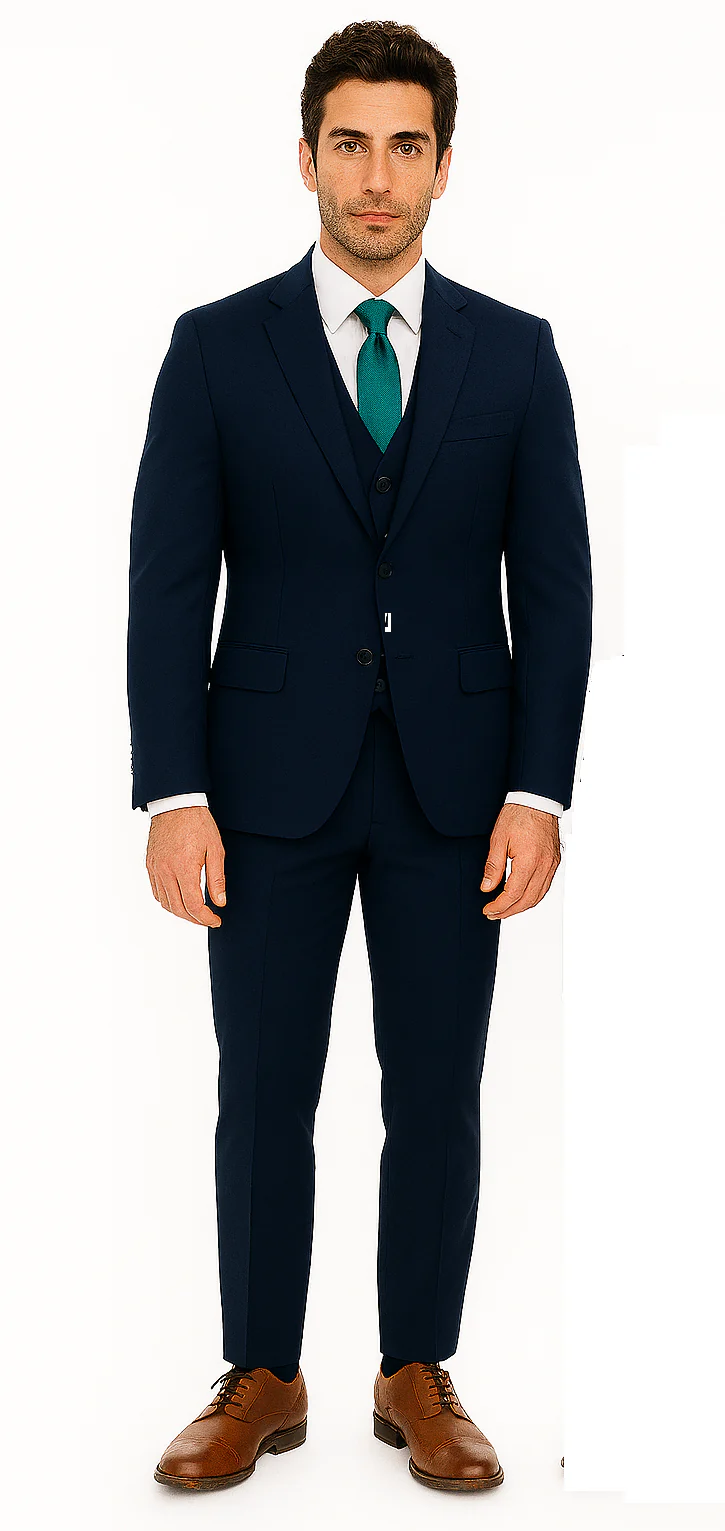 Black and Navy Glen Plaid Pattern ~ Dad And Son Matching Suit - Image 4