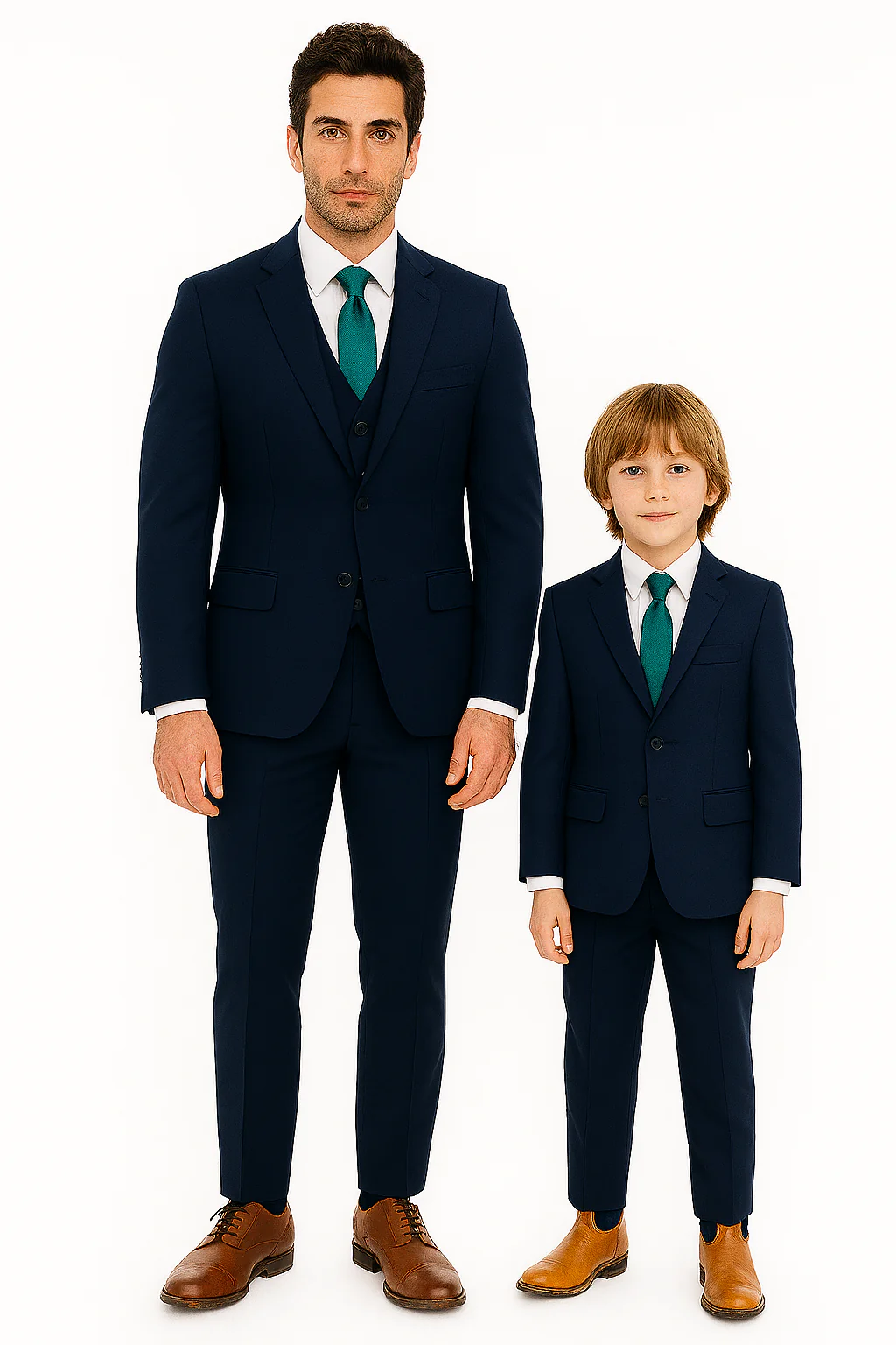 Black and Navy Glen Plaid Pattern ~ Dad And Son Matching Suit - Image 6
