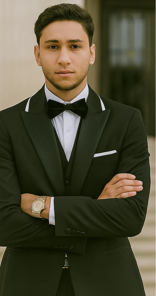 Black And White Trim Tuxedo Or Black And Black Trim Vested Suit - Weddings - Prom Tuxedo