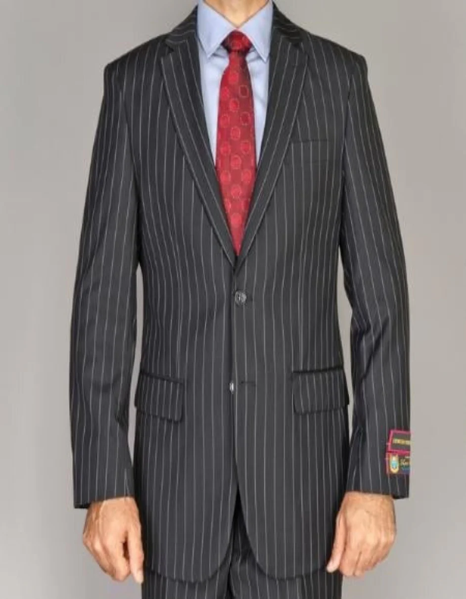 Black Pinstripe Bold Bold Chalk Stripe Pinstripe Suits