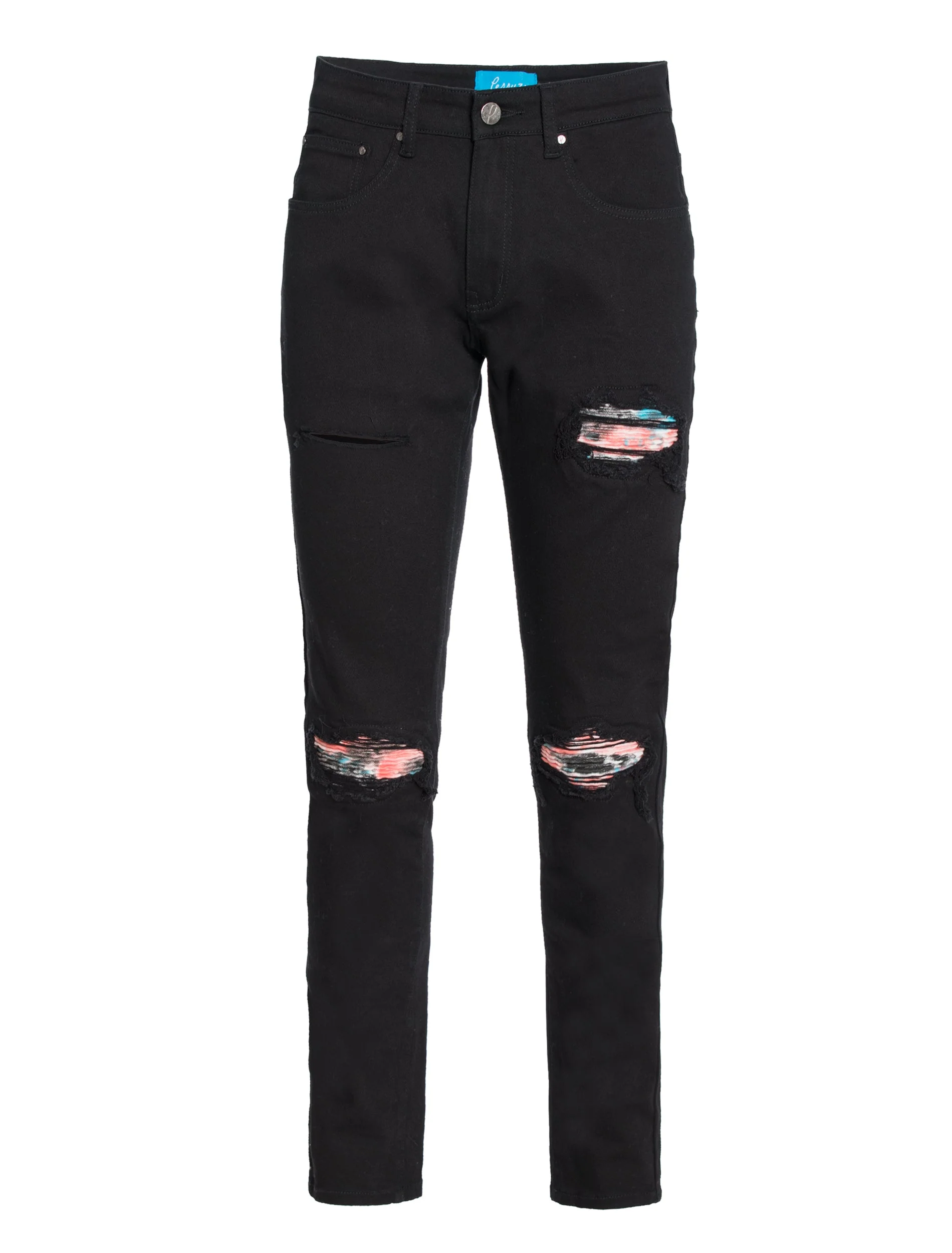 PX Denim, multicolor Quilted knee Patch