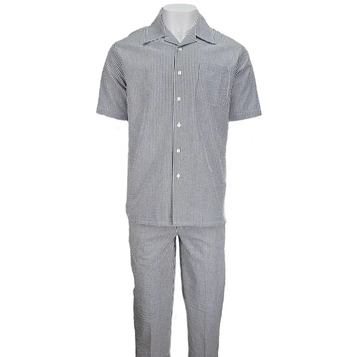 Black Seersucker Relaxed Fit Duo - Image 2