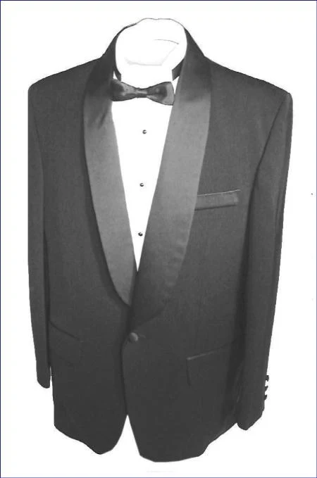 Black Single Button, Shawl Collar Tuxedo Jacket And Pants With Besom Pocket - Image 9