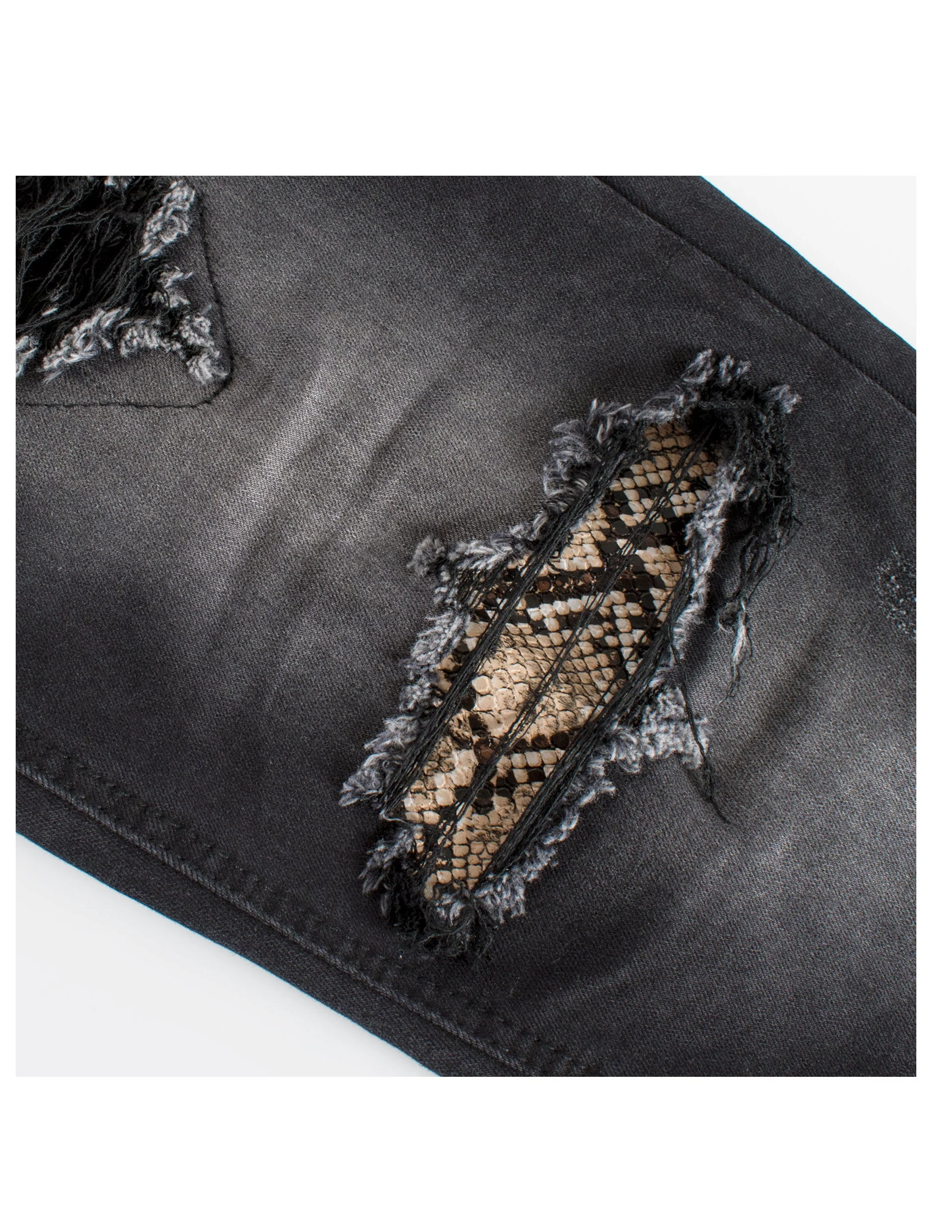 PX Jean with Python snake skin knee patch - Image 3