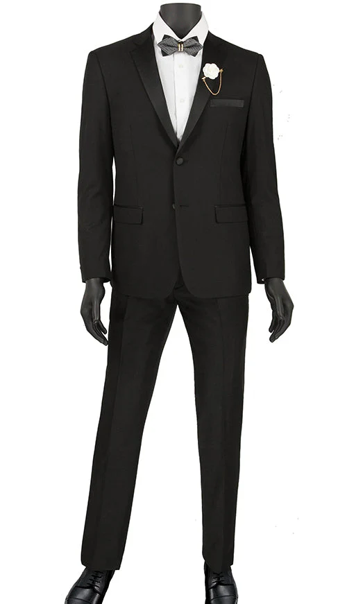 Black Ultra Slim Fit Tuxedo 2 Buttons 2 Piece - Image 3