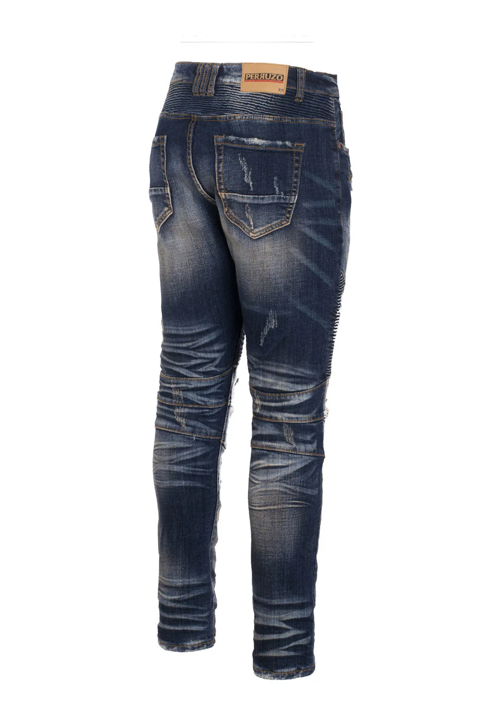 Distressed Moto Jeans in demin - Image 2