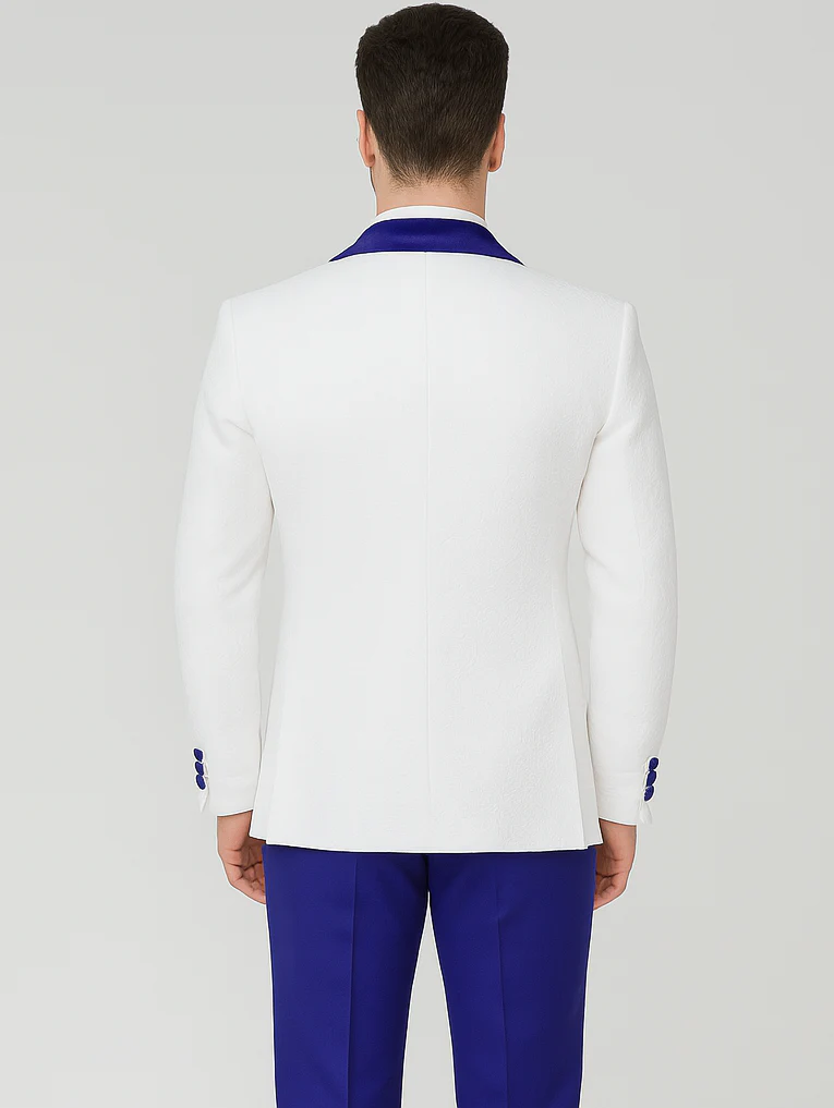 Blue Prom Suit - One Button Blue Homecoming Outfits For Guys Royal Blue Velvet Lapel - Image 2