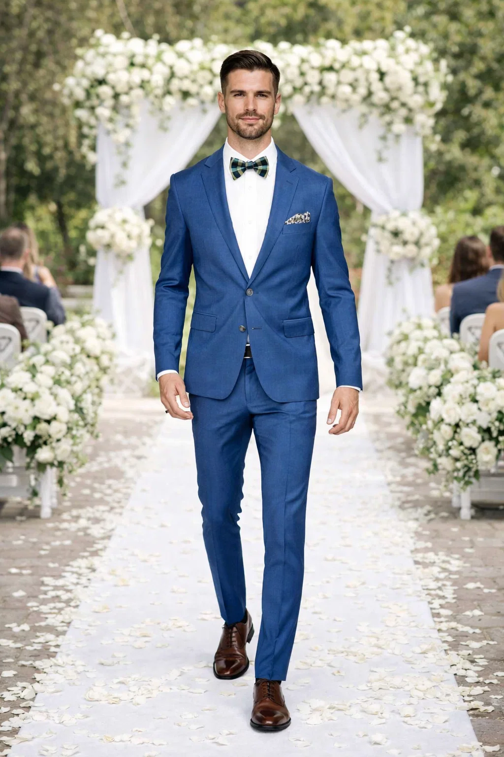 Blue Slim Fit Men’s Suit by Rossiman Rossi – Skinny Style with 1-Button Jacket - Image 6