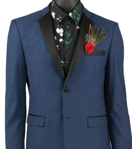 Blue Ultra Slim Fit Tuxedo 2 Buttons 2 Piece - Image 2