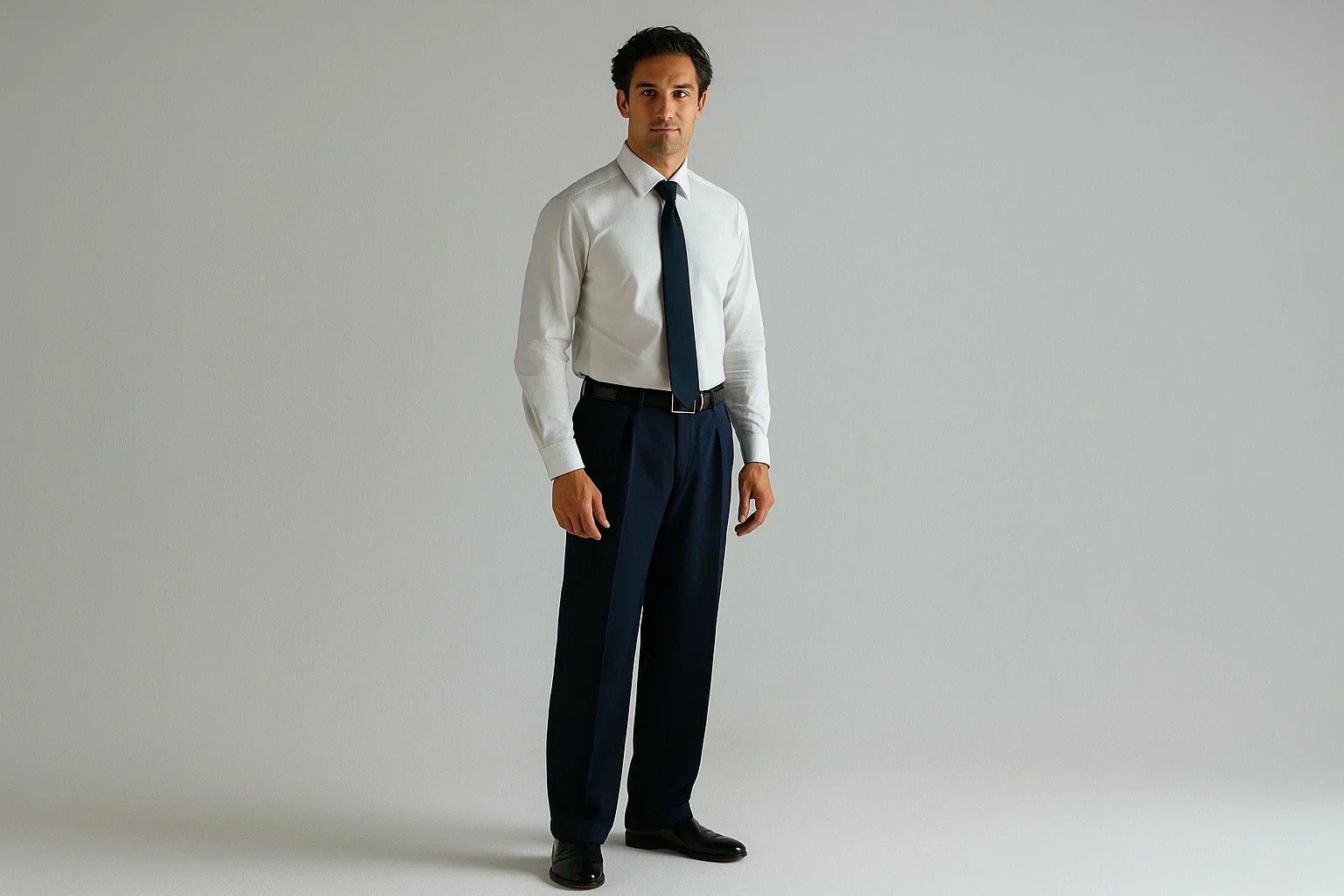Blue Wide Leg Dress Pants Pleated Baggy Dress Trousers Unhemmed Unfinished Bottom - Cheap Priced Dress Slacks For Men On Sale - Image 11