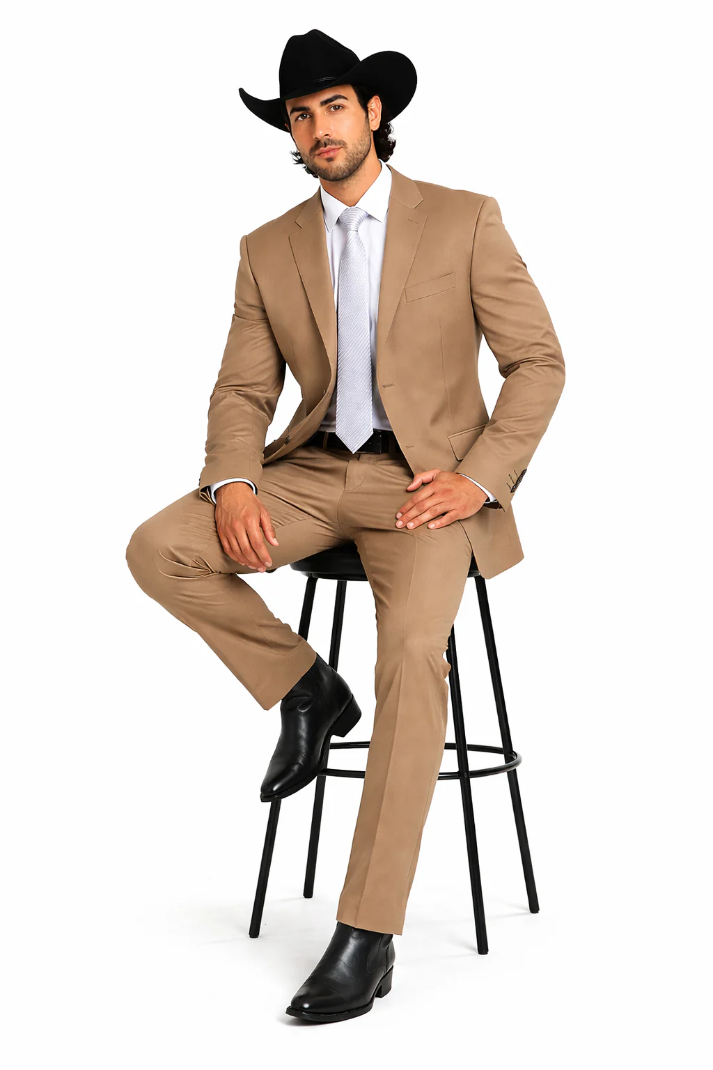Bolzano Men's 2 Button 100% Polyester Fully Lined Dress Suit - Image 4