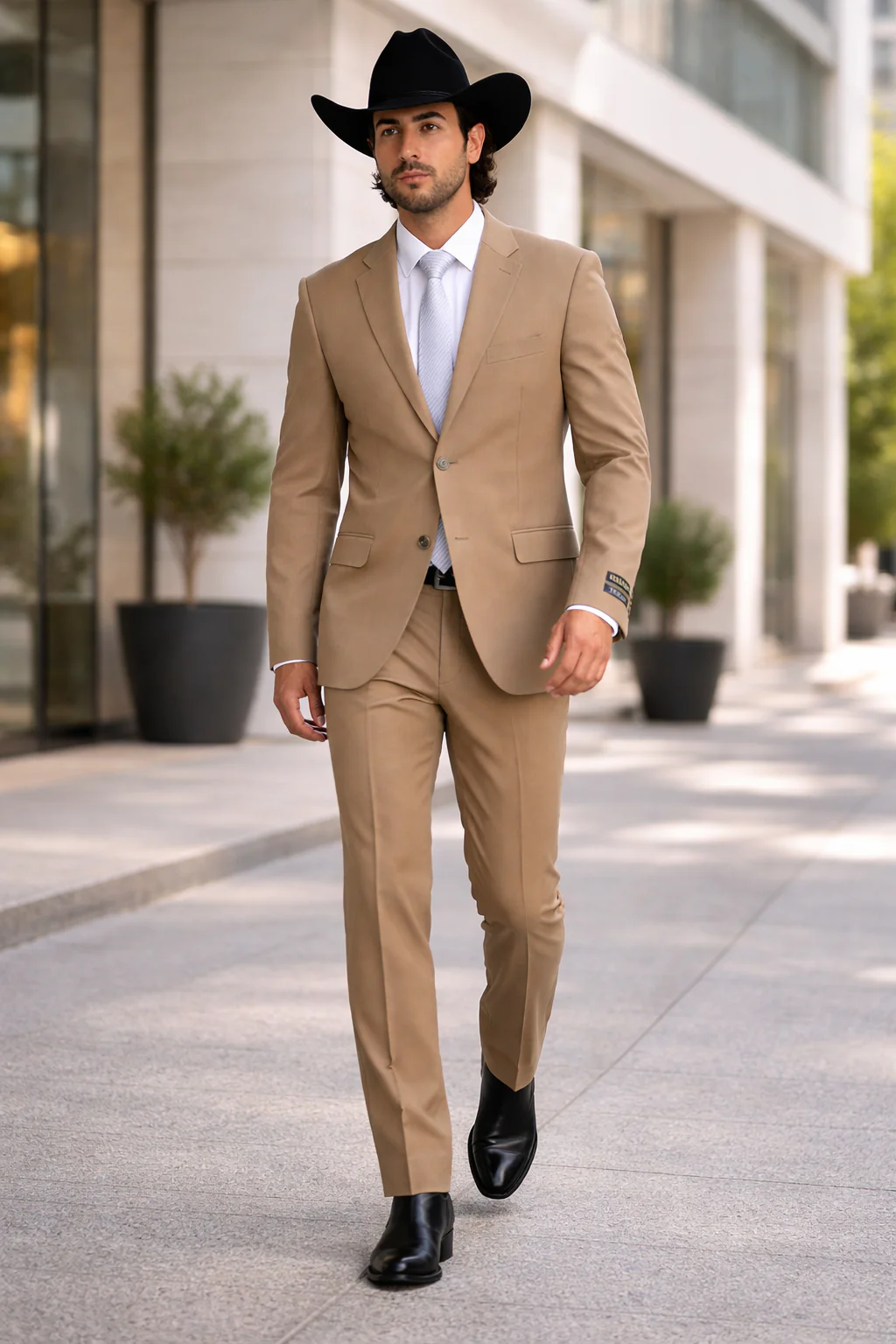 Bolzano Men's 2 Button 100% Polyester Fully Lined Dress Suit - Image 8